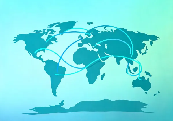 Map-style illustration of a solar project support network
